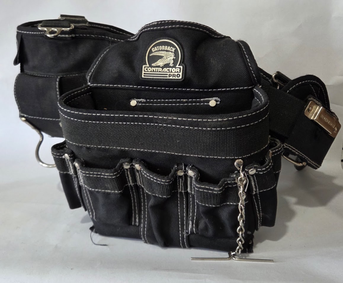 Gatorback Contractor Pro Black Tool Utility Belt Pouch Multiple Pockets Adult