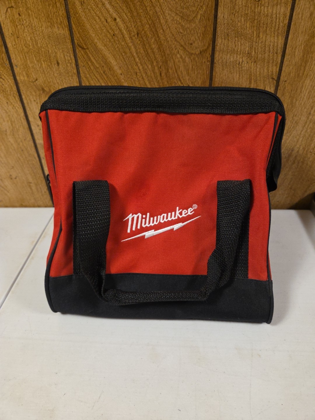 Milwaukee Canvas Soft Tool Bag 10 Inches Tall x 11 Inches Long Red w/Black Trim