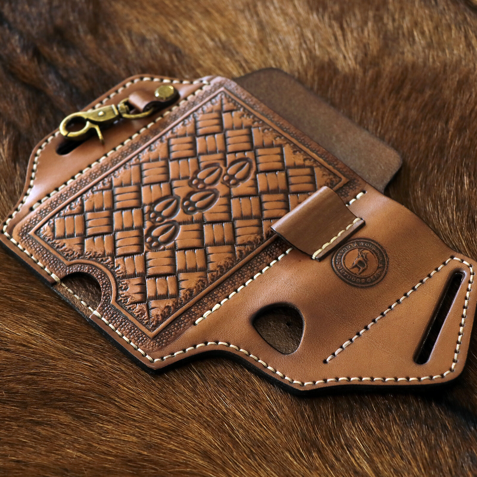 Leather Cell Phone Case Pouch Carry Holster Belt Knife Sheath Pen Holder