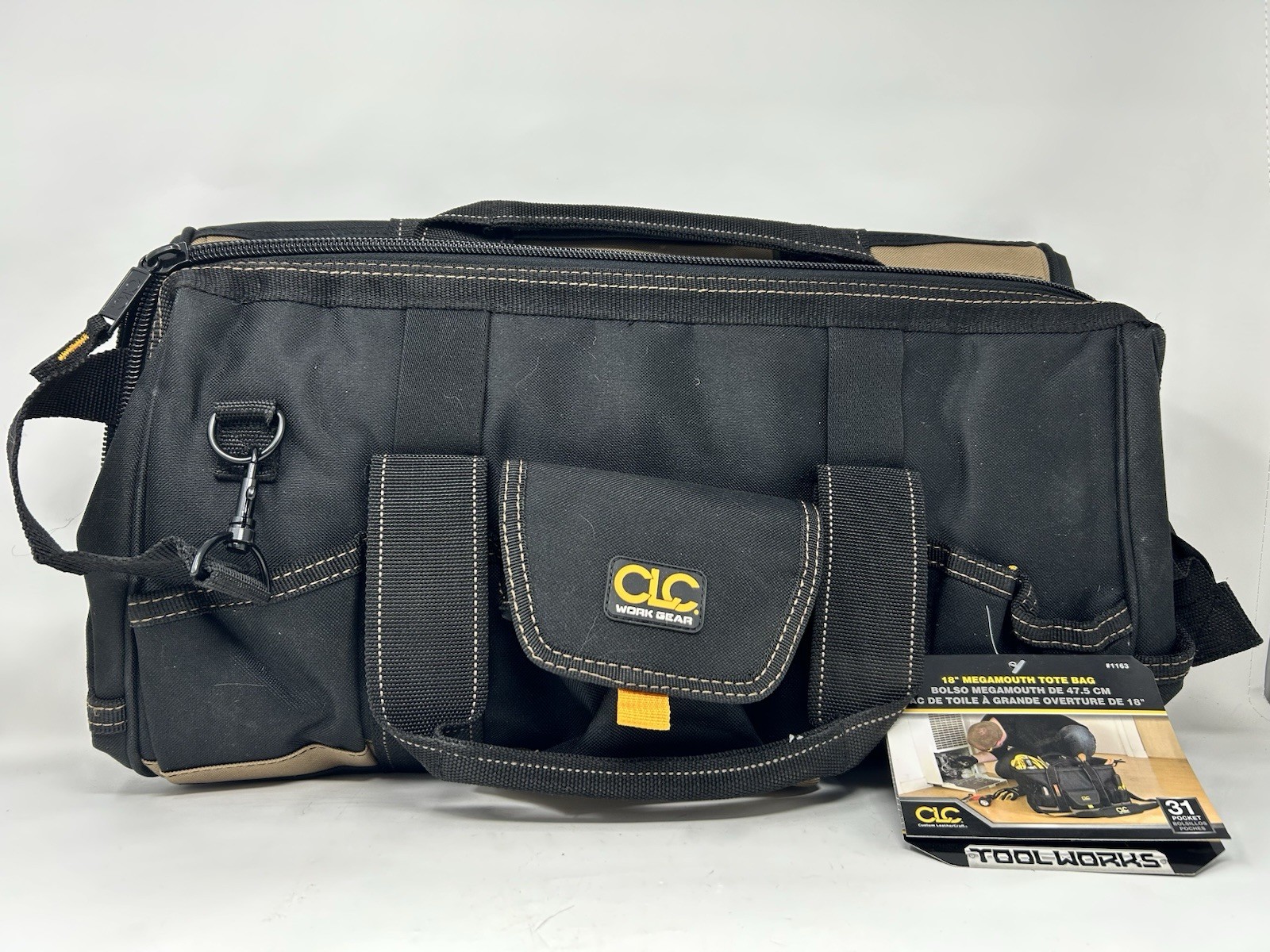 CLC Work Gear Tool Works 1163 18” Length Megamouth Tool Tote Bag 31 Pocket