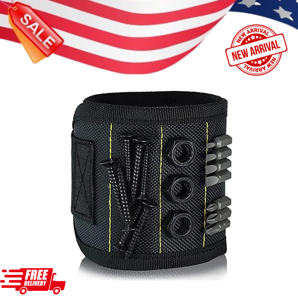 1pc Magnetic Wristband Tool Holder for Screws, Nails & Drill Bits – NEW