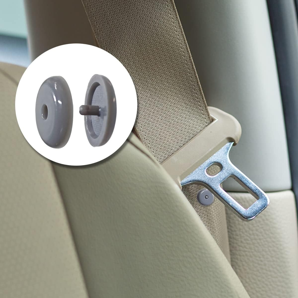 5 Sets Universal Fit Seatbelt Stopper Kit, Snap-on Seat Belt Button Stop,…
