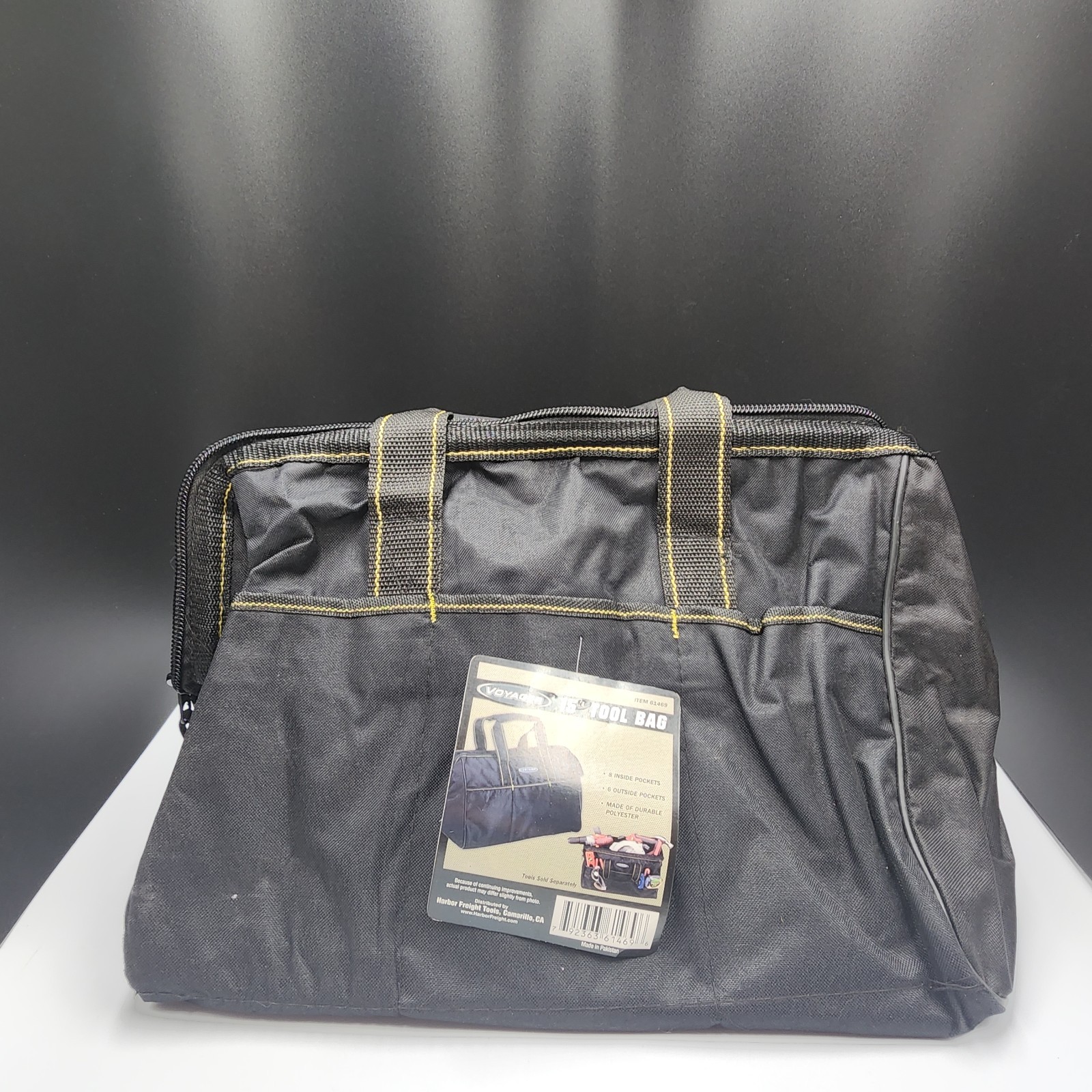 Voyager 15″x10″x9″ Tool Bag 8 Inside 6 Outside Pockets Black Yellow New With Tag