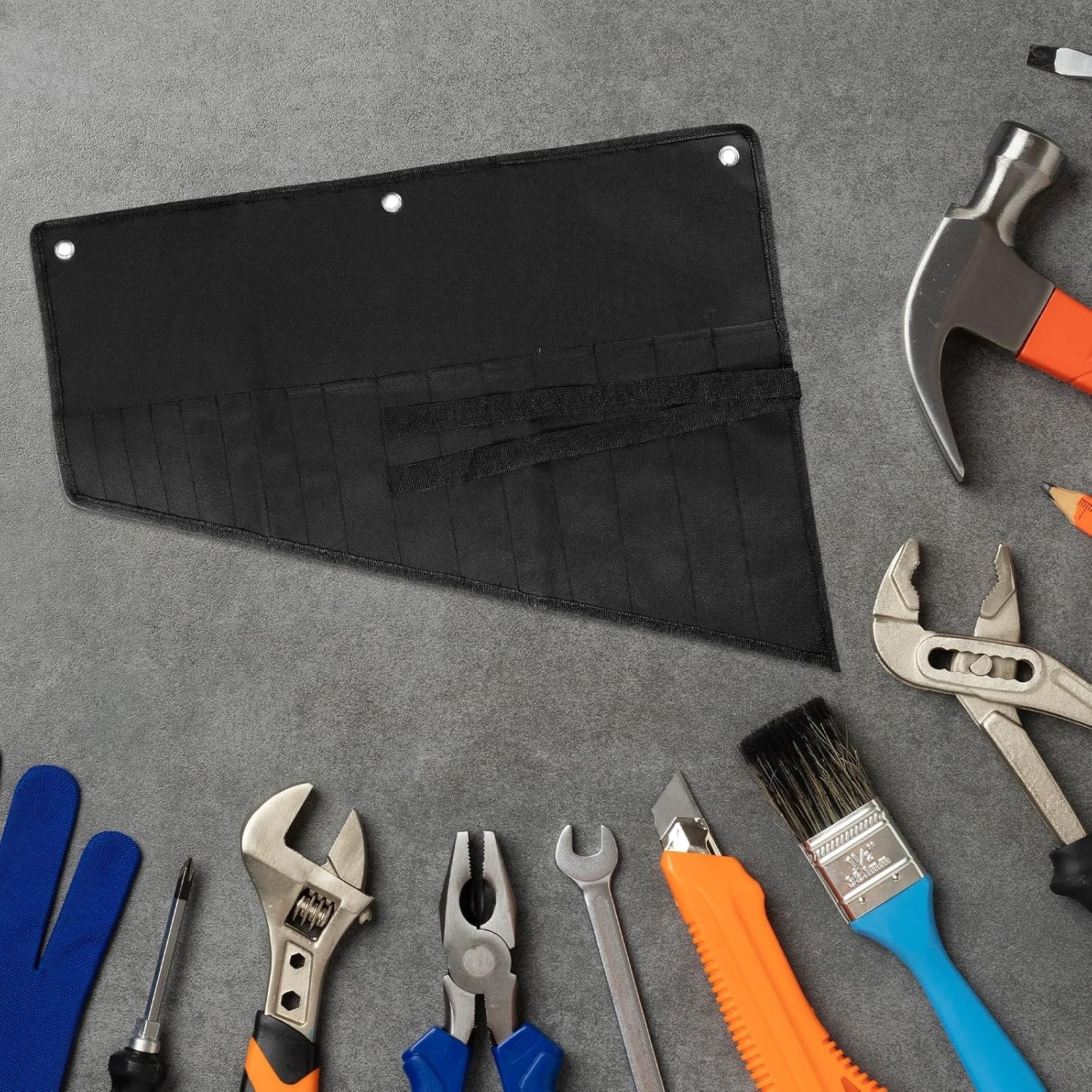 16 Pockets Wrench Roll Up Organizer, Tool Roll Pouch, Wrenchds Roll-Up Pouch,…