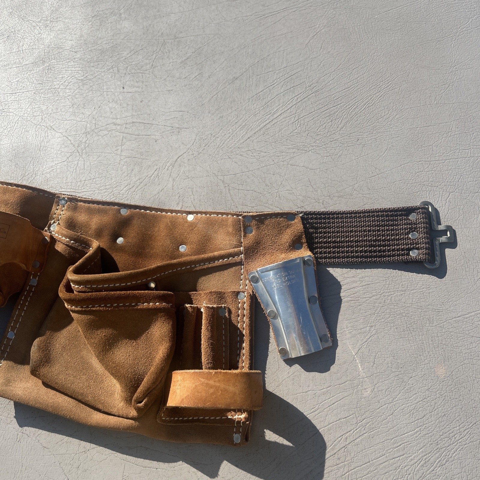 Sears Craftsman Leather Carpenters Adjustable Tool Belt Holder 945145 Vintage