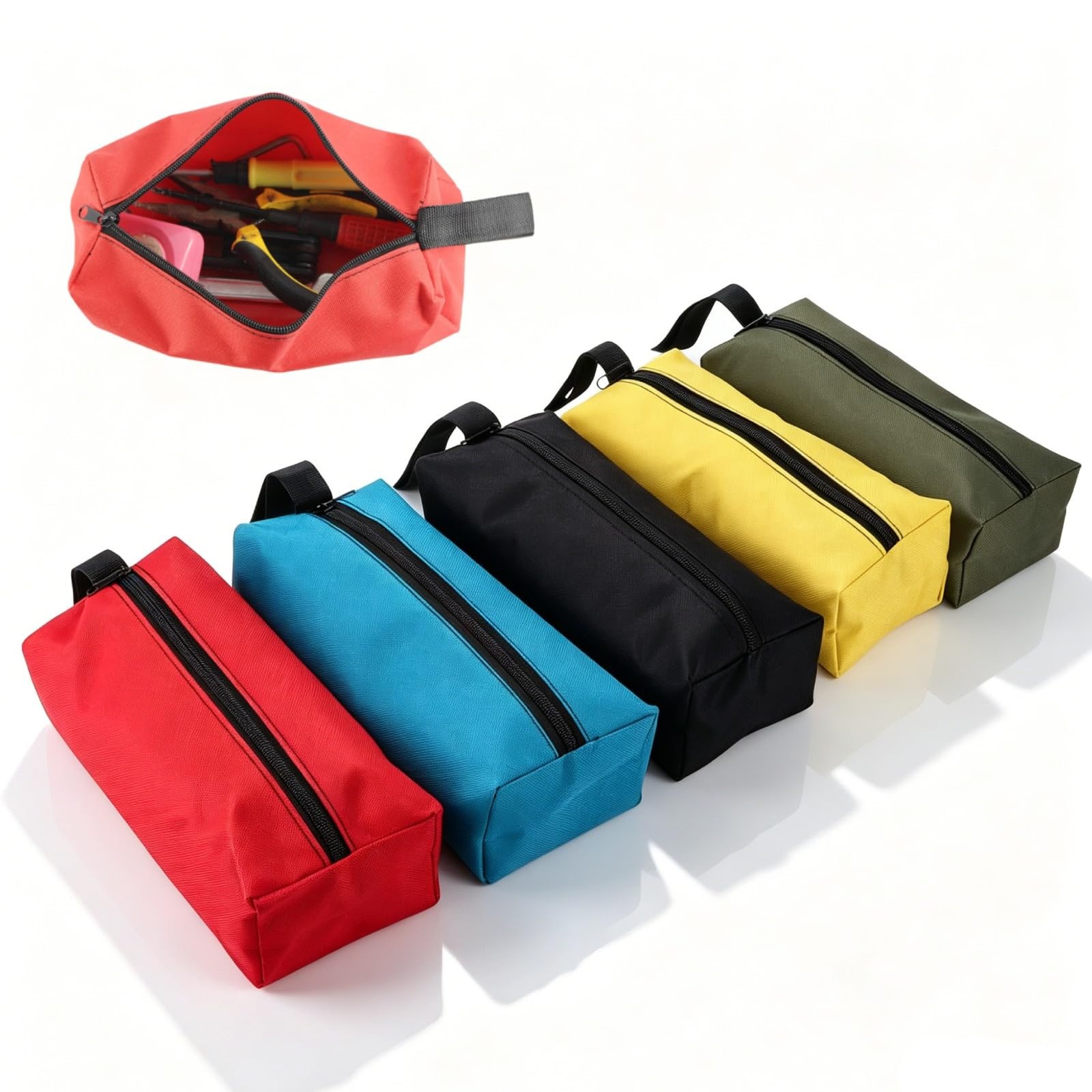 Small Tool Bags Pouch Zipper Heavy Duty Multipurpose Storage Case 5 PCS