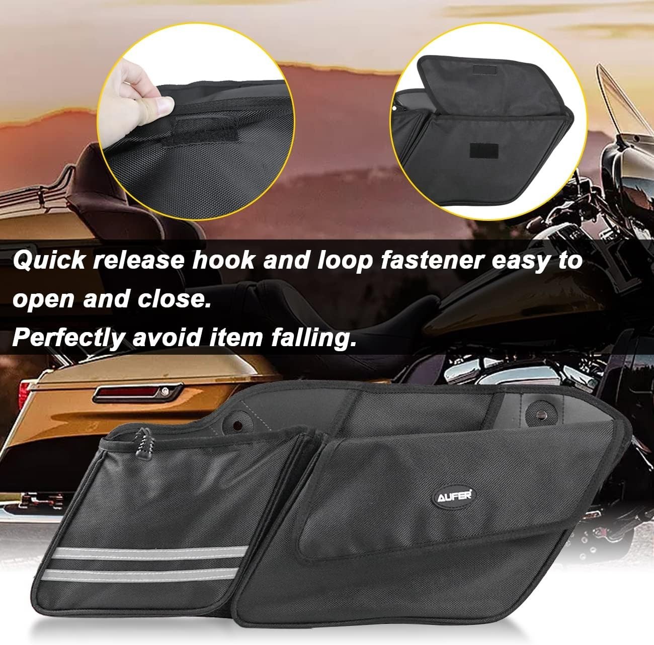 2PCS Hard Saddlebag Organizers Saddle Bag Side Storage bag Liners | Compatibl…