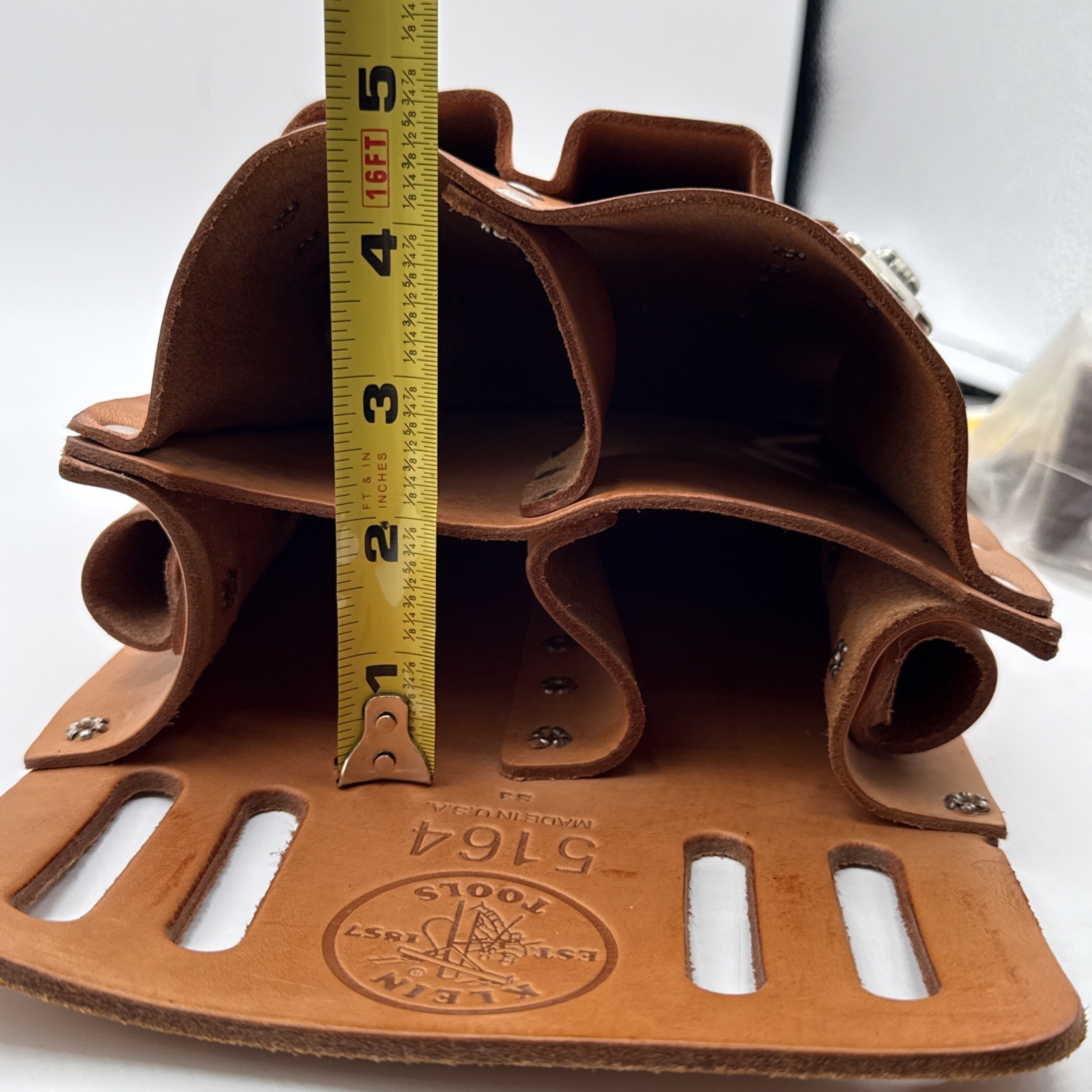 Klein Tools 5164 Leather Tool Pouch with New Adjustable Web Belt