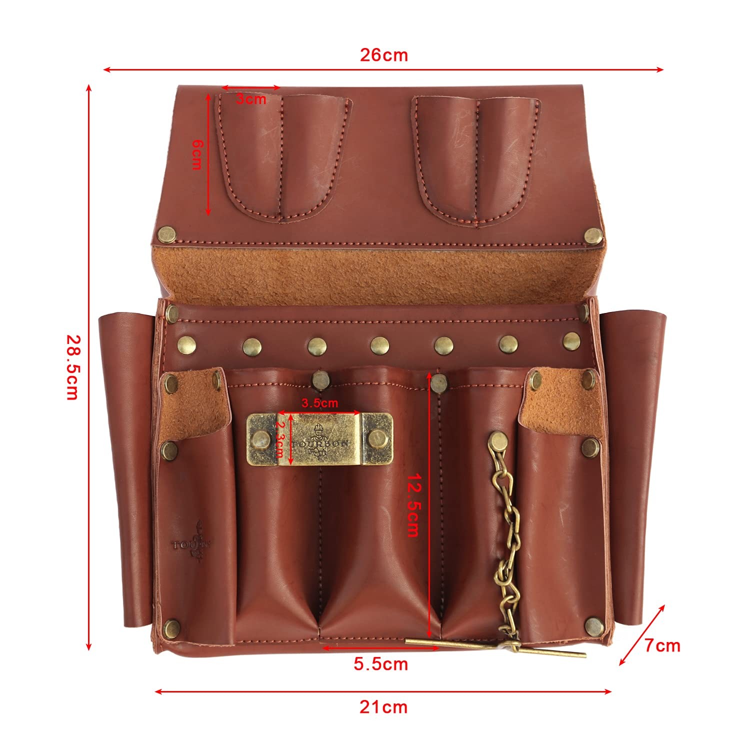 Leather Tool Pouch with Shoulder Strap, Belt Tool Organizer for Wrench Screwd…