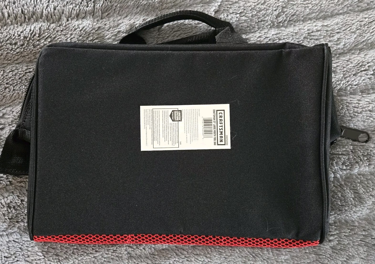 CRAFTSMAN Tool Bag 13″ Large Mouth Canvas with Black/Red Handles & Pockets (NEW)