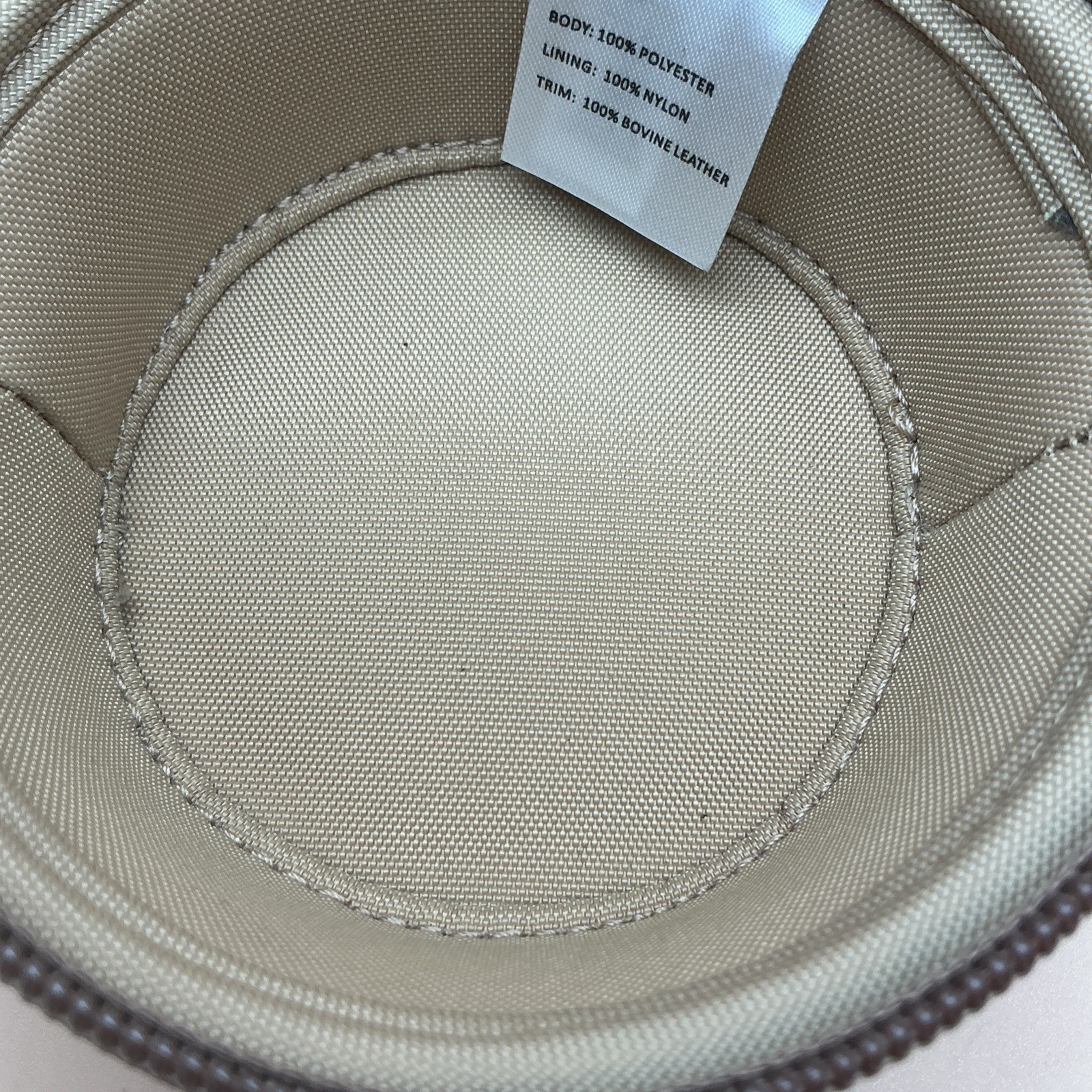 Duluth Trading Co Fire Hose Canvas Round 4” Small Parts Organizer Zip Case Tan
