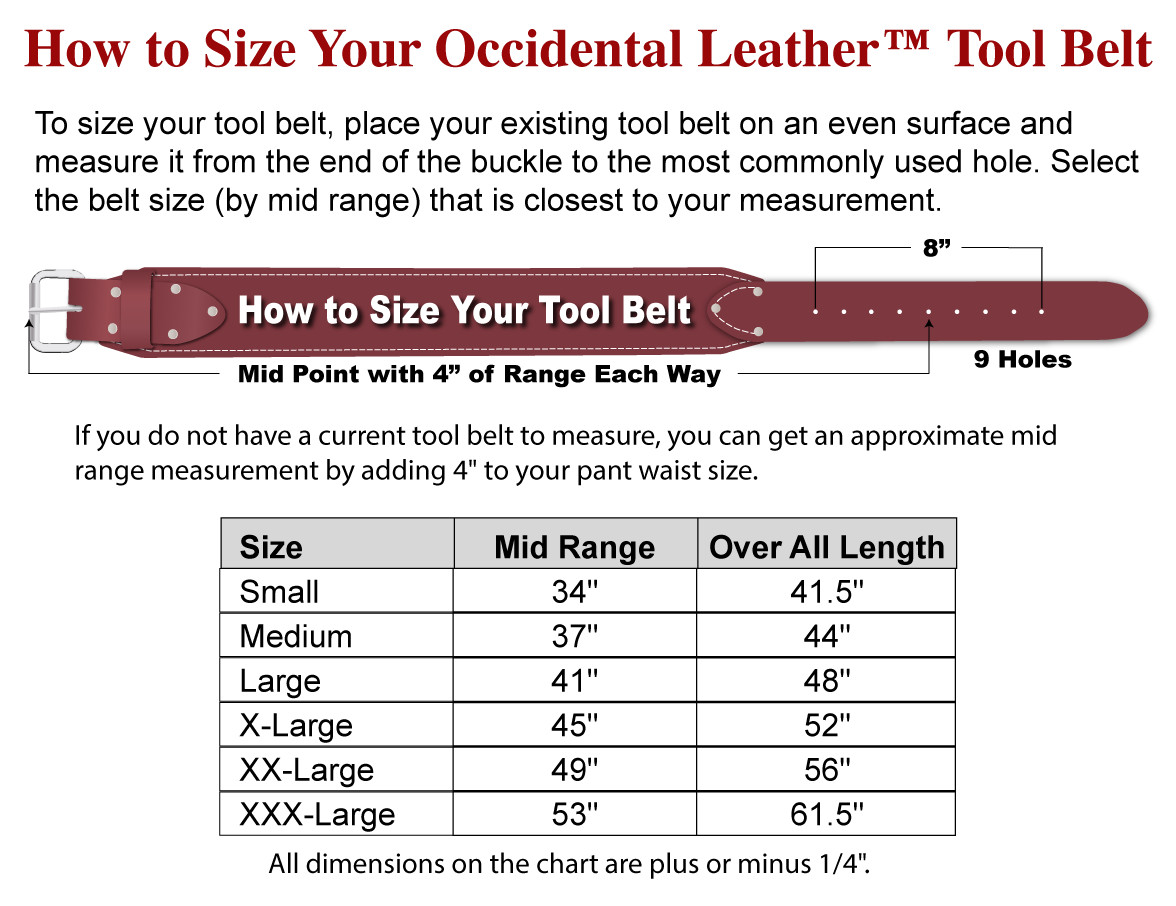 Occidental Leather 8286R ProFormance OxyLights Belt & Bags USA Made RED