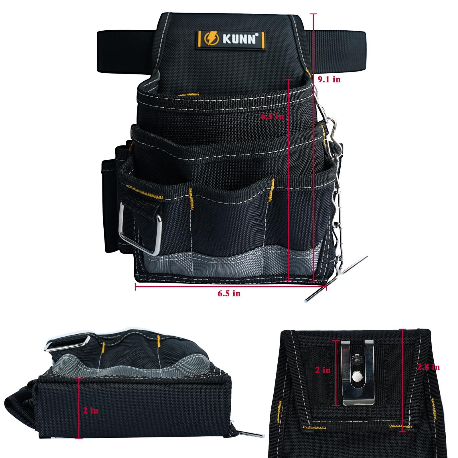 Electrician Tool Pouch,1680D Durable Tool Pouches with Belt Clip,Small Profes…