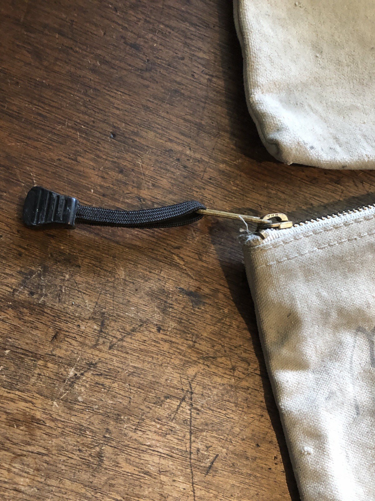 2 Vintage Klein Tools 5139 Small Canvas Zipper Tool Pouch Beige 11x7x2 inch USA