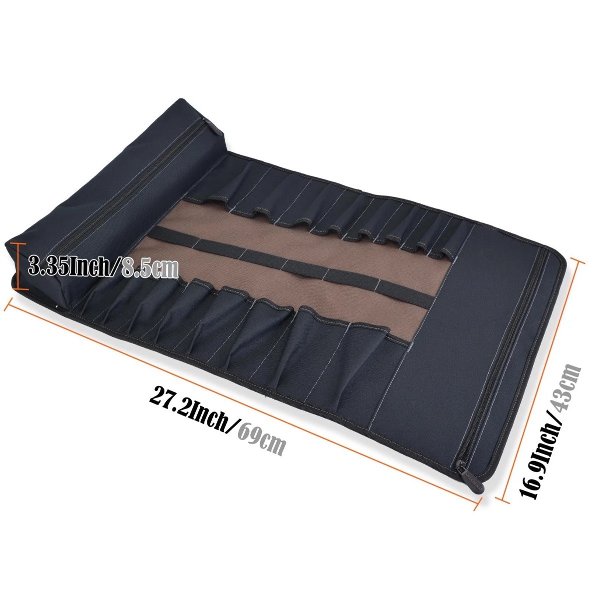 WELKINLAND 18-Pockets Waxed Canvas Tool Roll, tool bag Heavy-Duty