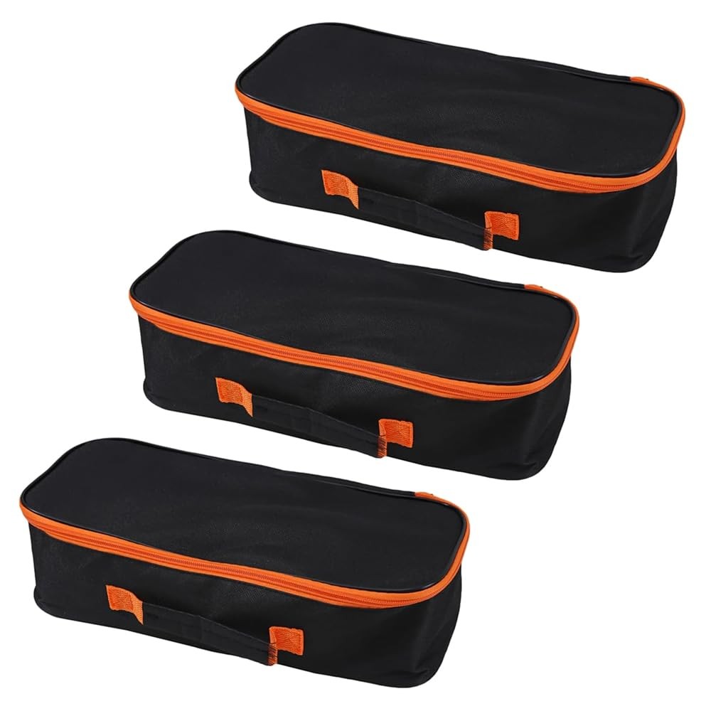 3pack Tool Pouch with Zipper Utility Small Bag for 14 inch-3pcs, Black
