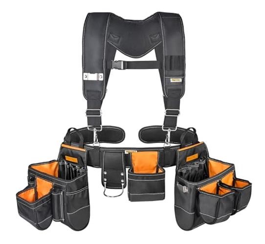 Professional-Piece Tool Belt with Suspender 1680D Fabric Carpenter 7