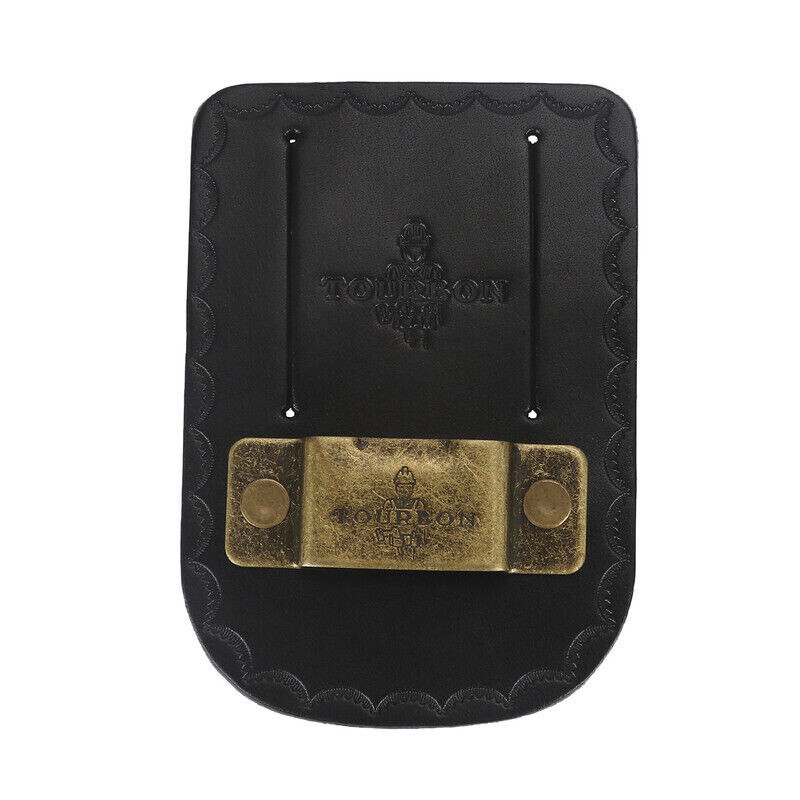 Leather Tape Measure Holster Tool Holder Metal Clip for 2″ Belt in Black