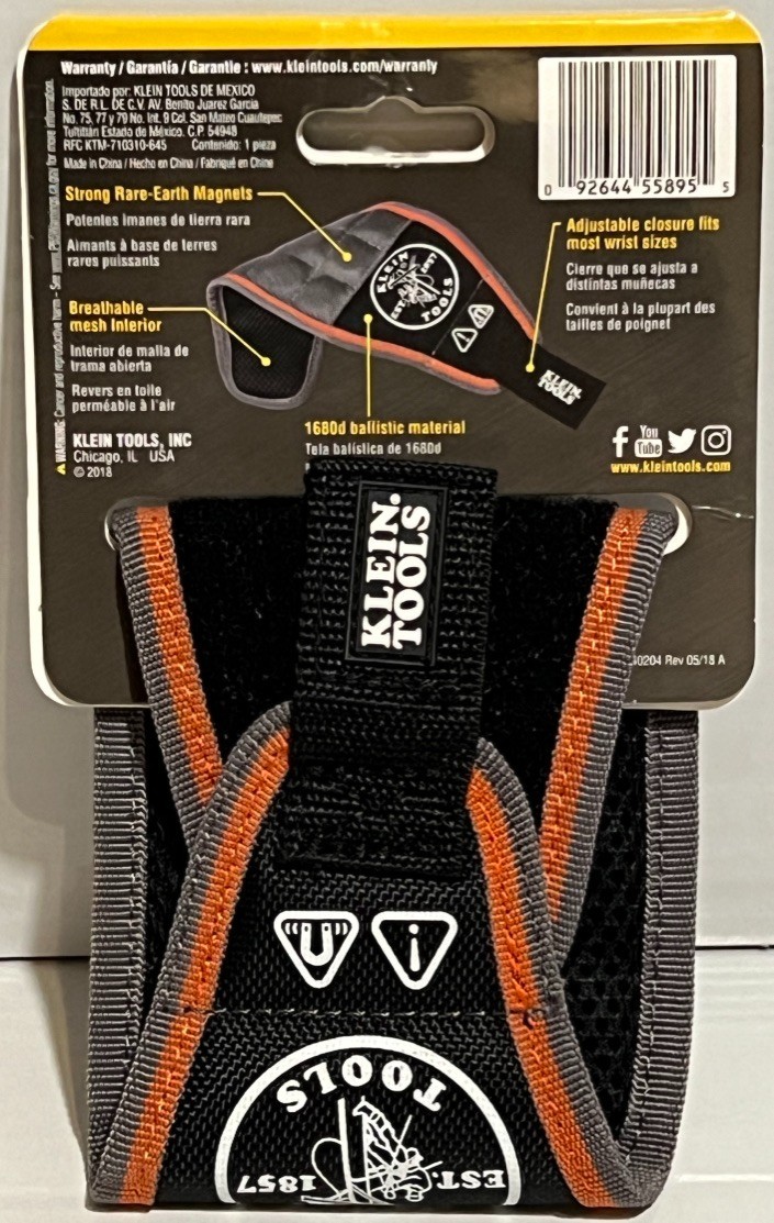 Klein Tools 55895 Tradesman Pro Magnetic Wristband – NEW