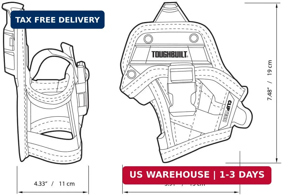 ClipTech – Compact Drill Holster, Tool Holster, TB-CT-20-S | 1680D Construction,
