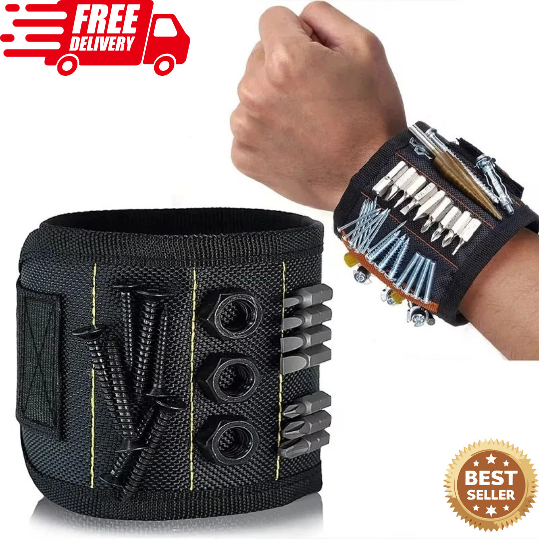 Magnetic Wristband Tool Belt with 15 Strong Magnets for Holder Holding Screws