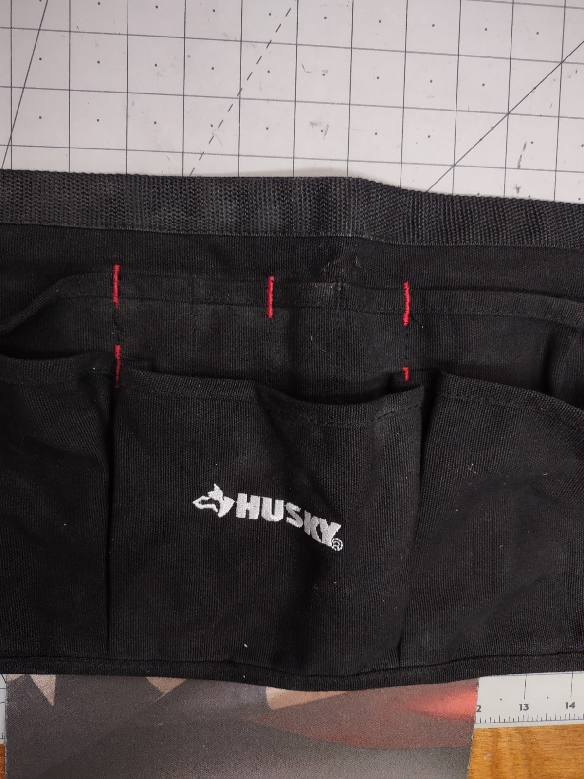 Husky Tool Belt Black Canvas Waist Apron Adjustable Pockets Work Excellent Pre