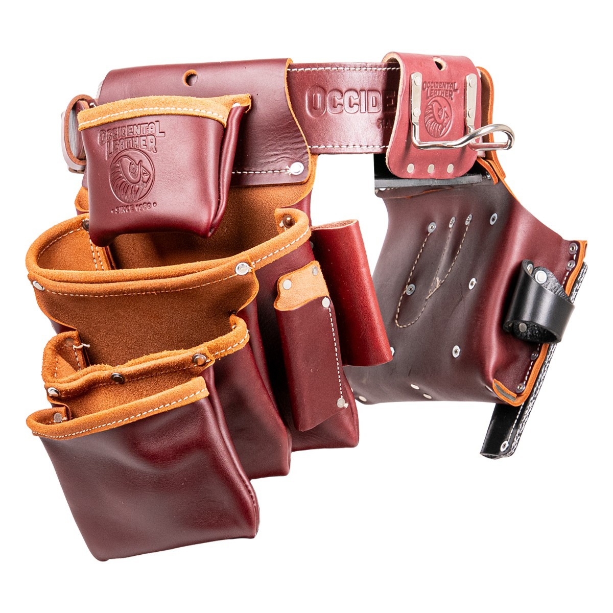 Occidental Leather Right Hand Commercial Drywall Tool Belt Setup, Brown, Large