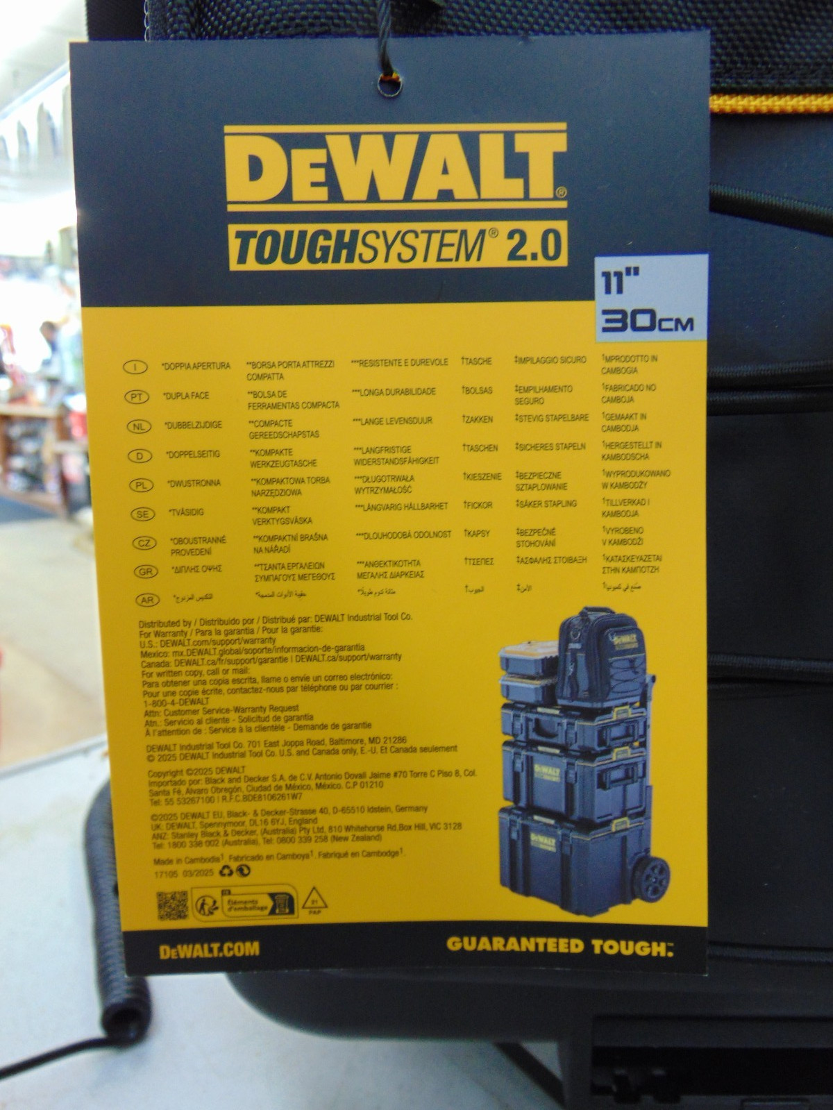 DeWALT DWST08025 TOUGHSYSTEM 2.0 Durable 1680D Compact Tool Bag w/ 25 Pockets