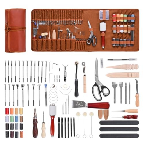 VEVOR Leather Tools Kit 92 PCS Storage Bag Beginners