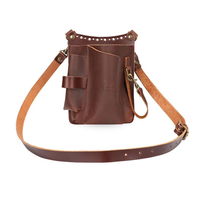 TOURBON 6-in-1 Leather Garden Tools Storage Belt Pouch Utility Shoulder Bag Gift