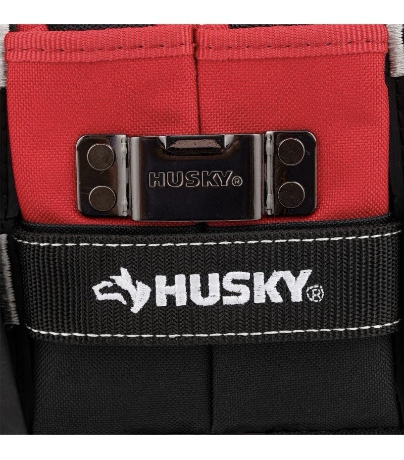 Husky Tool Belt Pouch 3 Pocket Clip On 7 in Water Resistant Heavy Duty Storage