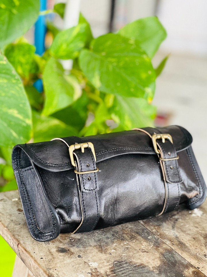 magical Goat Leather Tool Genuine Strap Bag Brown New