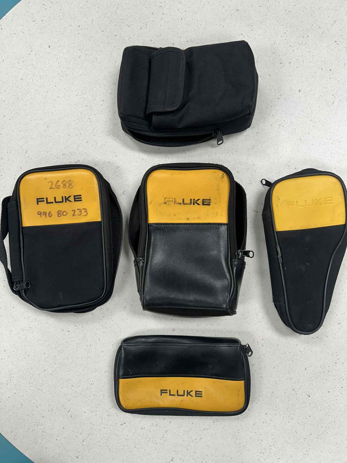 Lot Of 5 Nylon And Leather Pouches For Fluke 1753