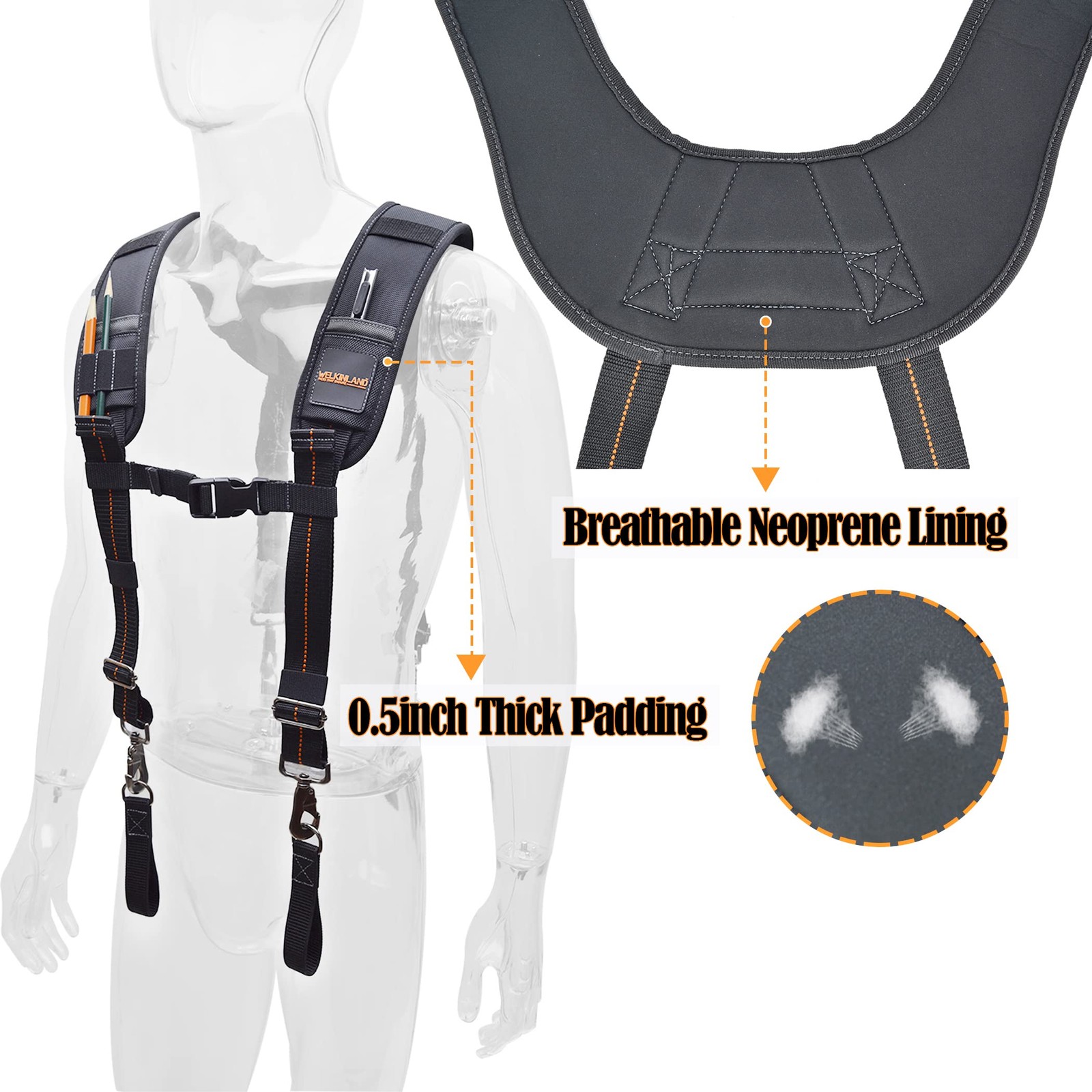 Mens Tool Belt Suspenders Nail Bag Construction Carpenter Heavy Duty Work Gear