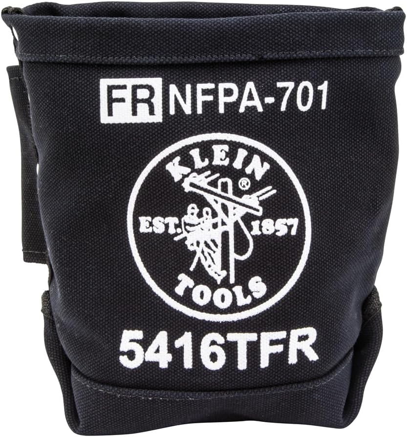 Klein Tools 5416TFR Tool Bag, Flame Resistant Canvas Bag for 1 Pack, Black