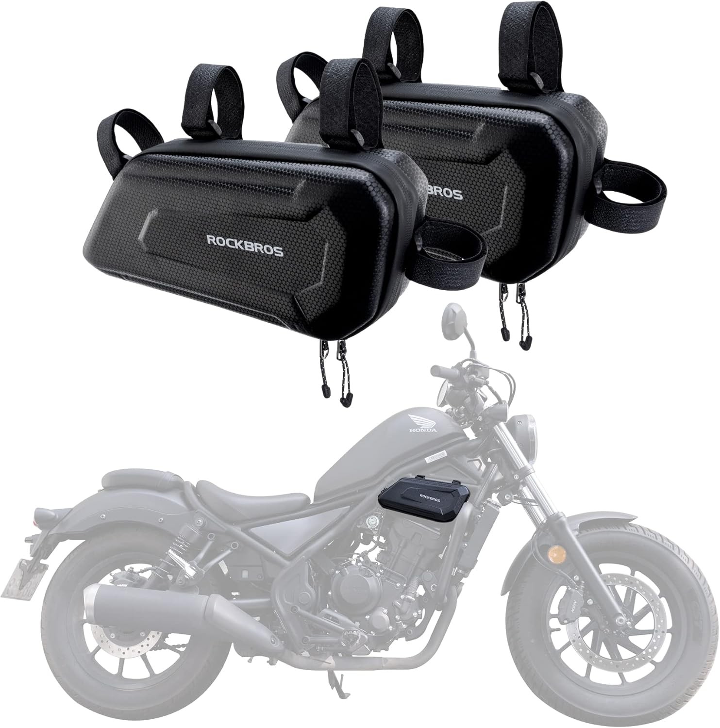 ROCKBROS Triangle Side Bag – EVA Hard Shell Motorcycle One Size, Black