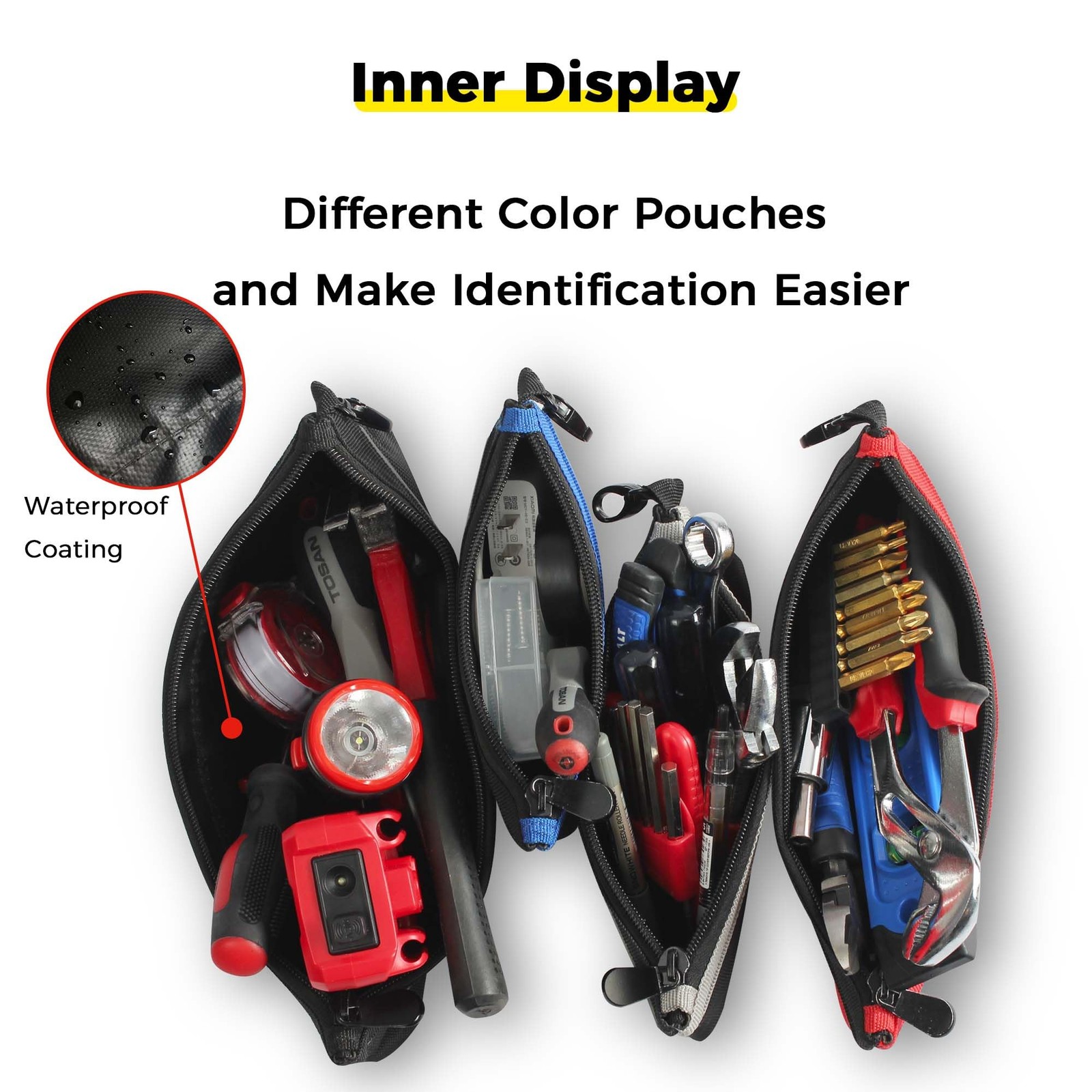 Small Tool Pouches with Zipper Small Tool Bags Waterproof 1680D Tool Pouch Ba…