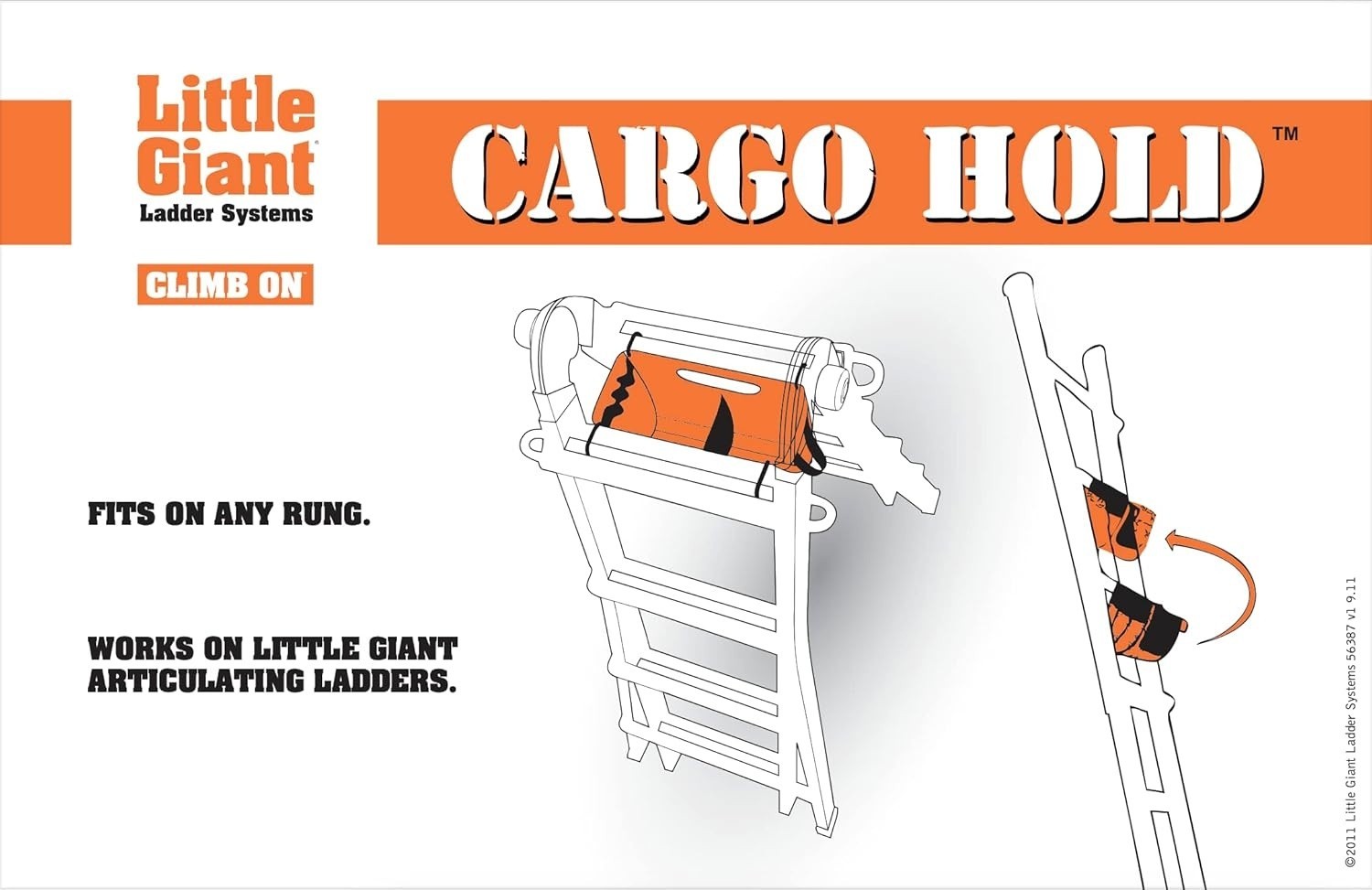 Little Giant Cargo Hold Portable Tool Box For Ladder Easy Access Storage, Nylon