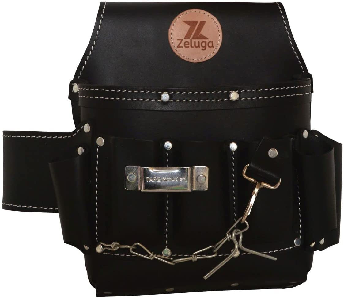 6 POCKET LEATHER ELECTRICIAN TOOL POUCH Electrical Tools Waist Multi Storage Bag