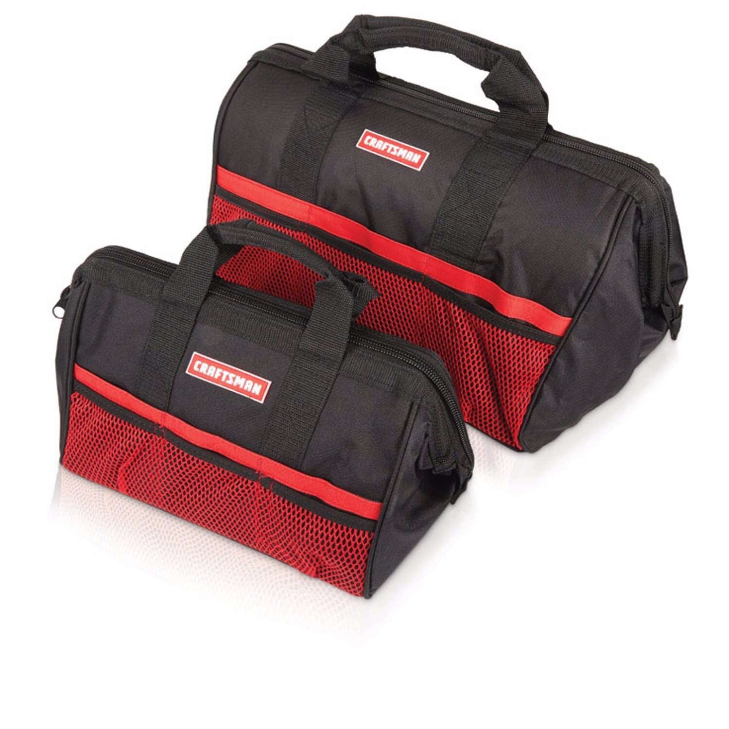 Craftsman Ballistic Nylon Tool Bag Set Black/Red 2 pc. 13″ and 18″ Combination