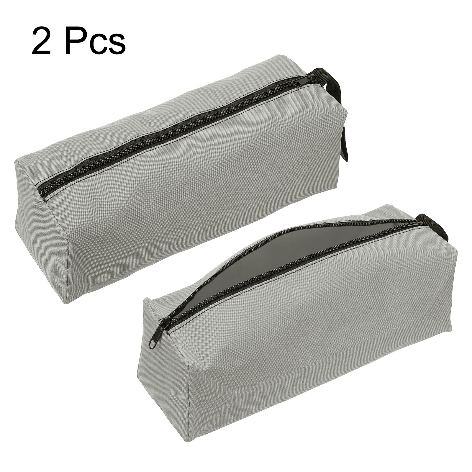 2pcs Zipper Utility Tool Bag 11.8x4x4 Inch Multi-purpose Tote Bag Grey
