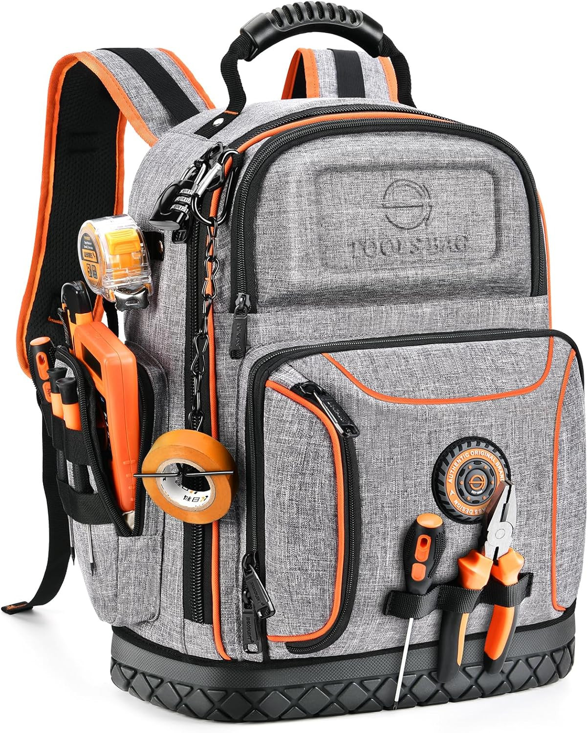 Tool Bag Backpack, 75 Pockets & Loops Heavy Duty Tools Organizer Bags/Hvac Tool