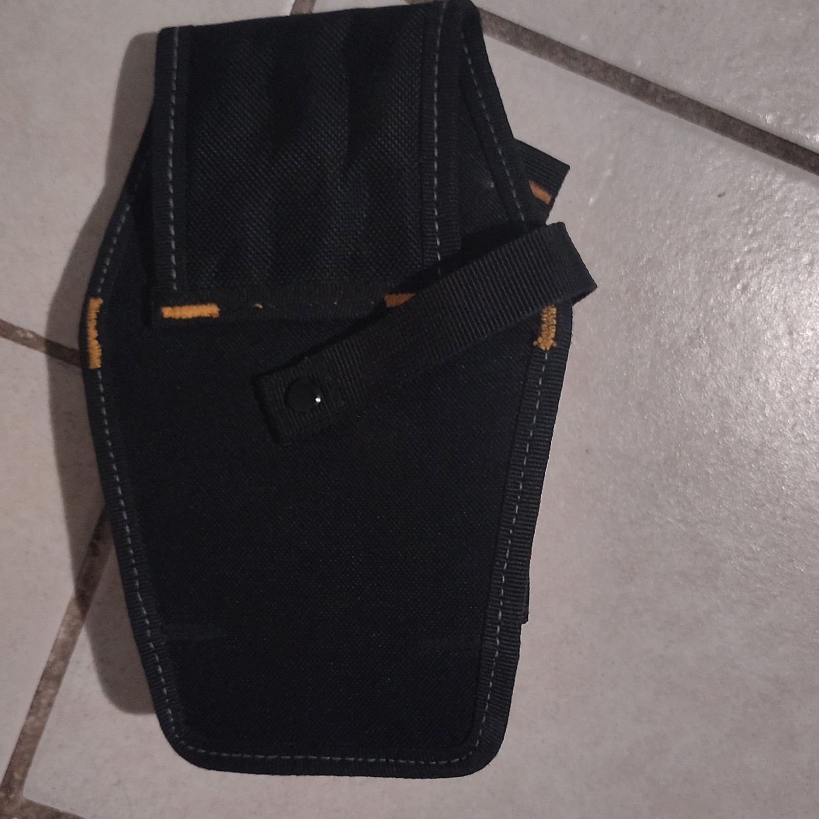 DEWALT Nylon Tool Pouch, Adjustable Strap, Black/Yellow, 1 Pack