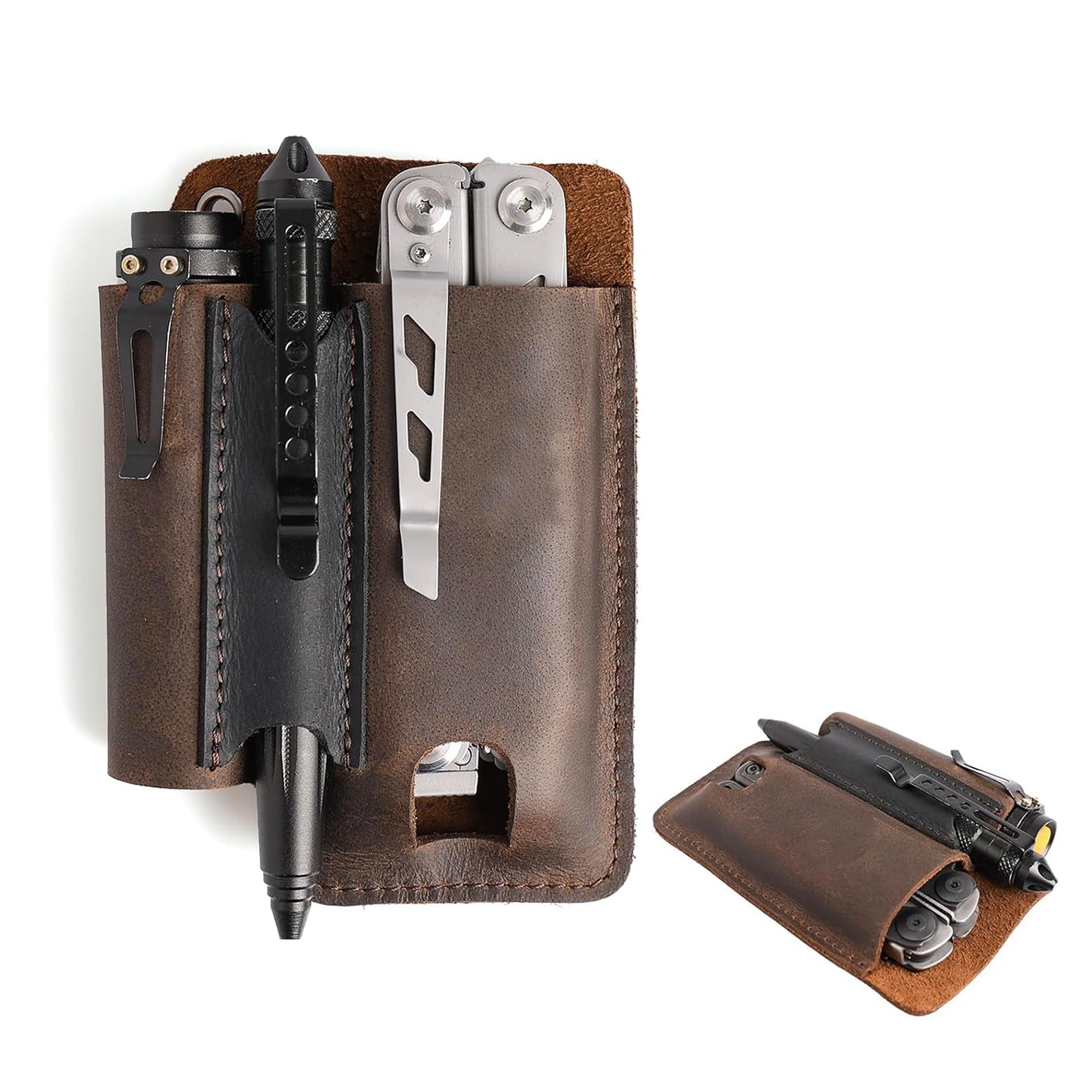 Leather Multitool Sheath with Belt Clip – Multitool Holster for Belt – EDC Be…