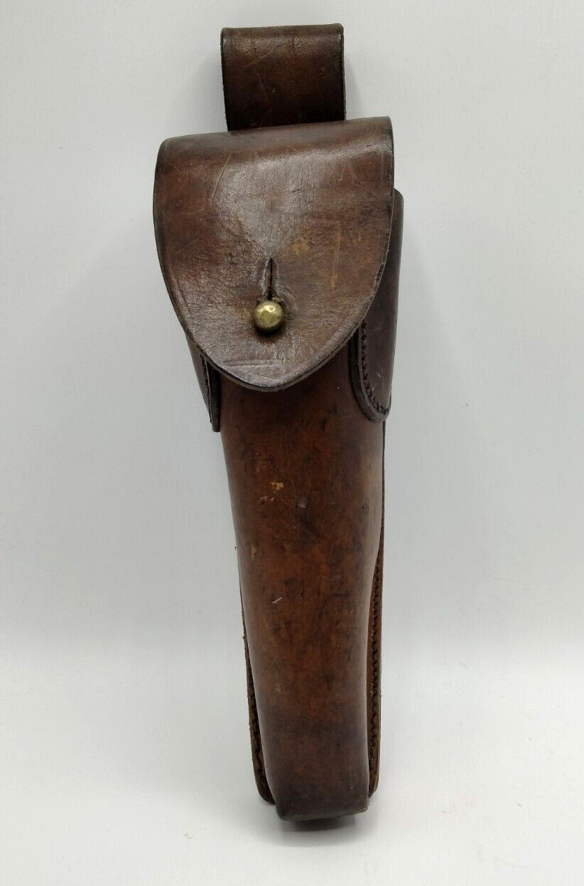 Vintage German? Custom Hand Made Leather Belt Pouch Tool Holder With Button Stud