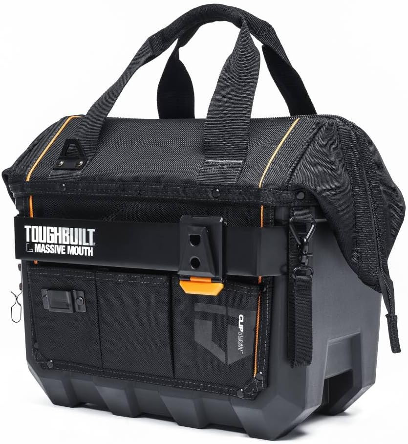 Toughbuilt Cliptech Series – 16″ Massive Mouth Tool Bag, Heavy-Duty Wide-Mouth S