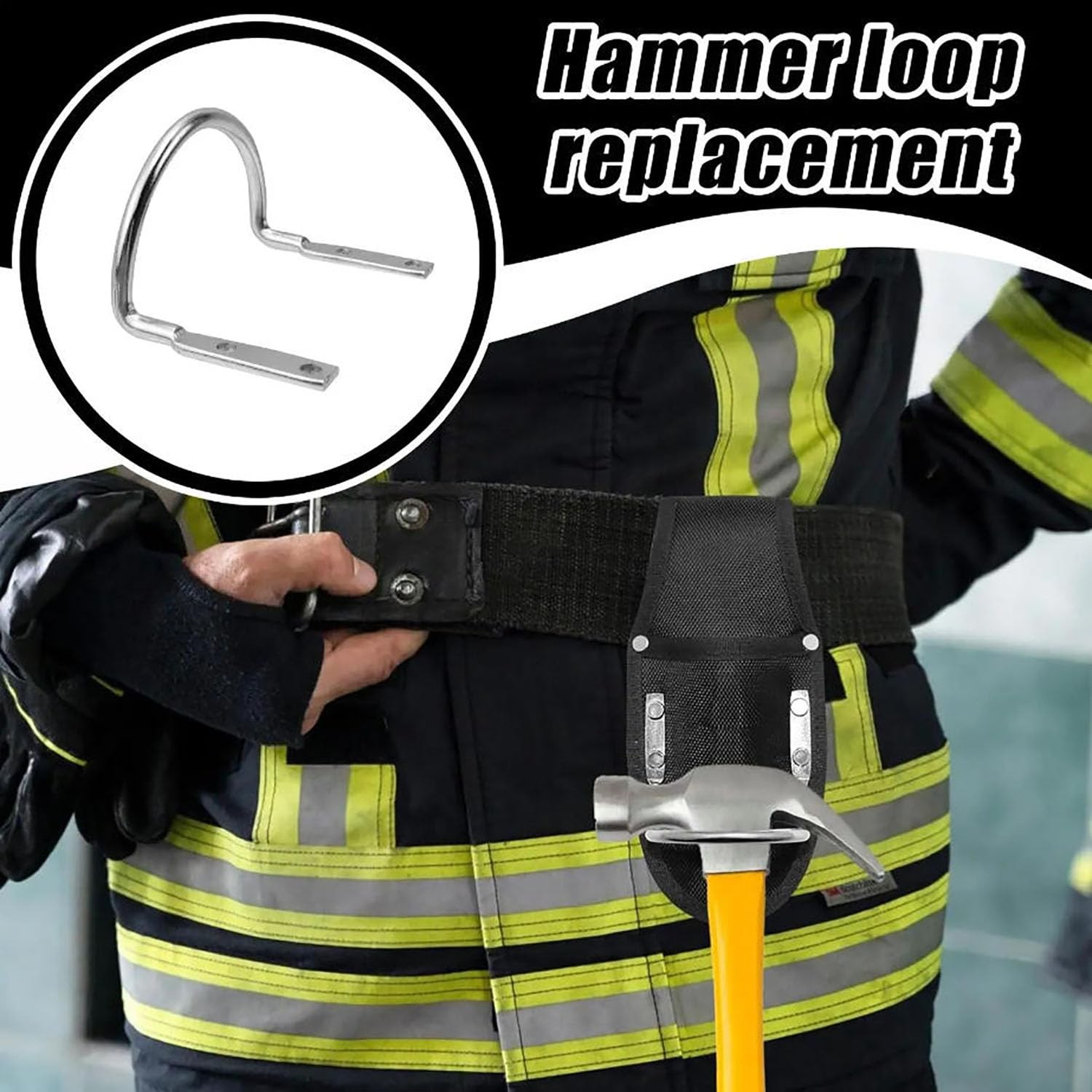 Silver Hammer Holder Drill Tool Belt Holster Rivets Axes Hand Tools 4 PCS