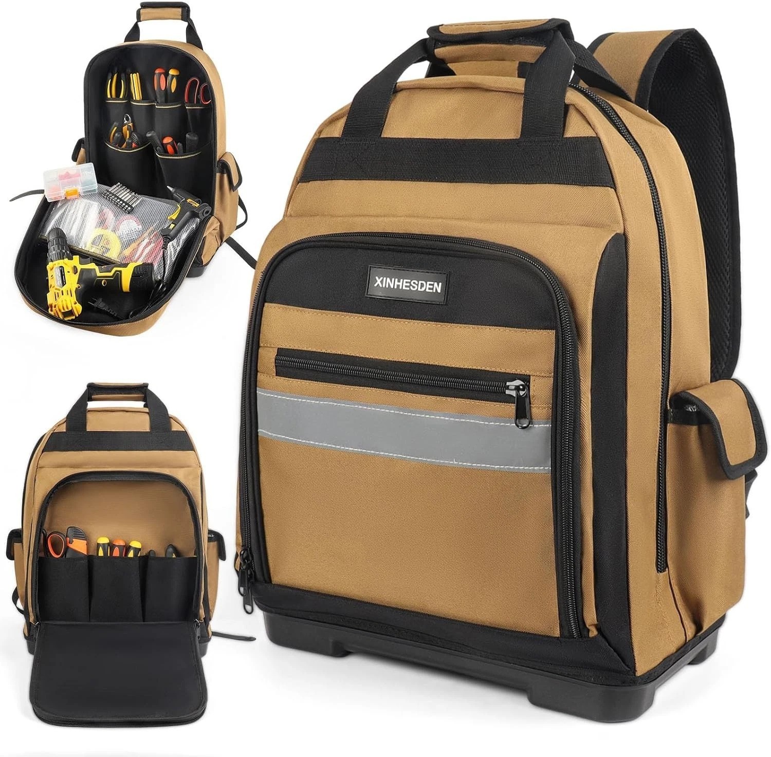 Large Capacity Waterproof Tool Backpack with Soft Straps – Ideal for Contractors