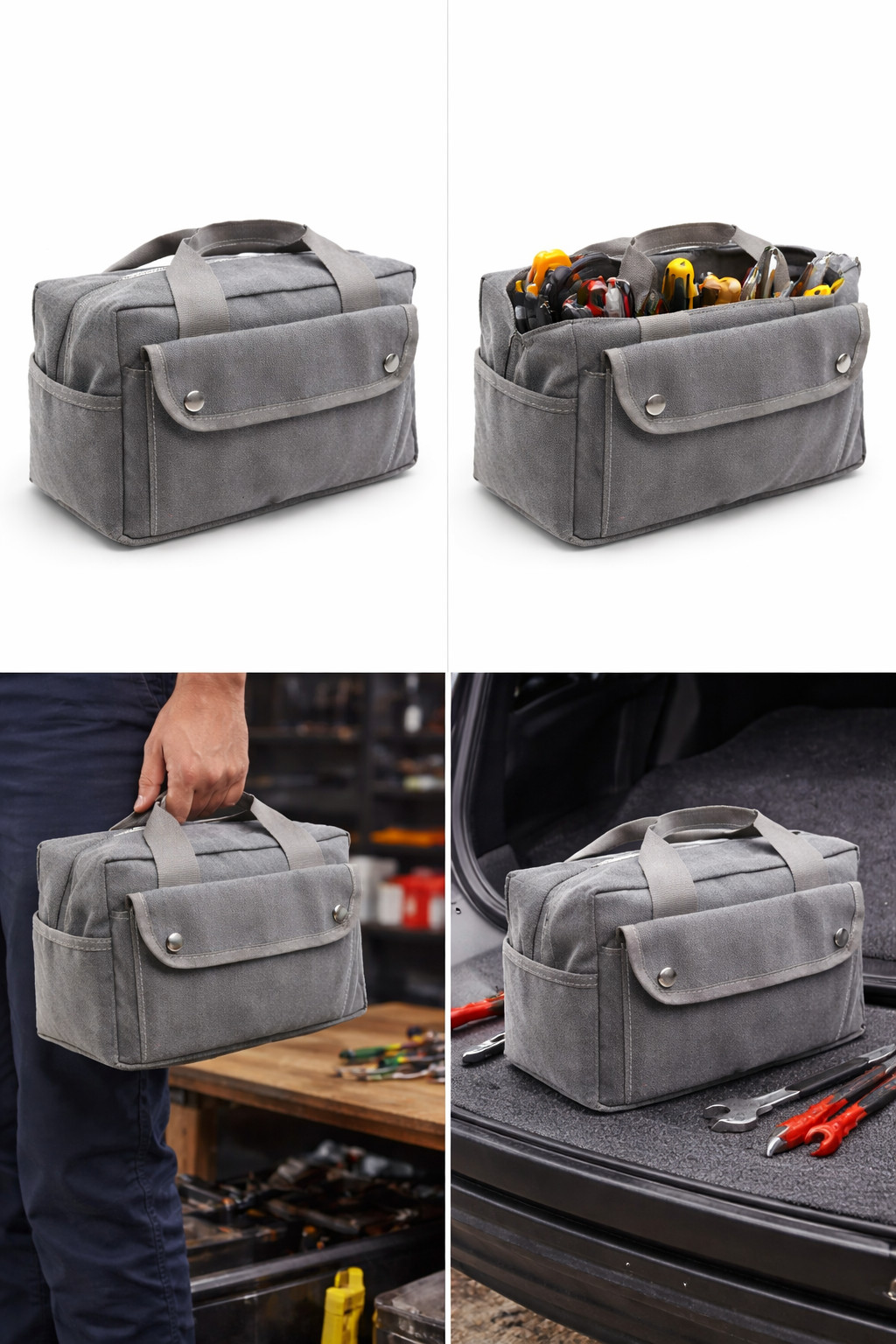 Canvas Military Duffle Bag Water-Resistant Double Zipper Heavy Duty-USA STOCK