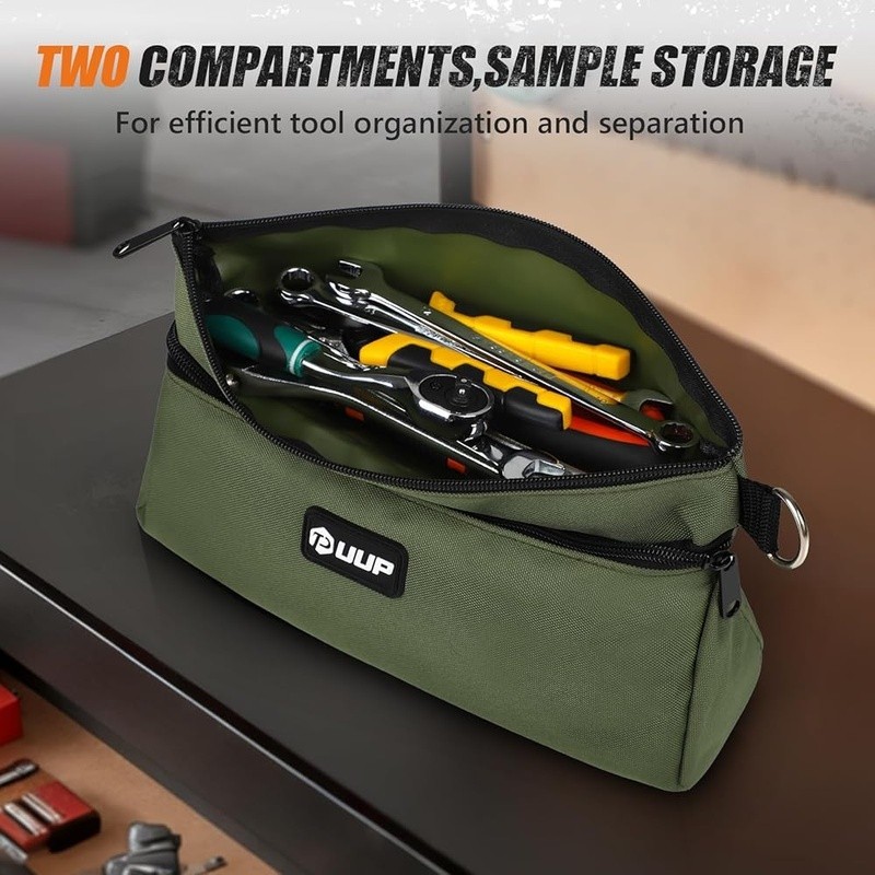 Heavy Duty Tool Pouch Waterproof Oxford Fabric Dual Compartment EDC Bag New
